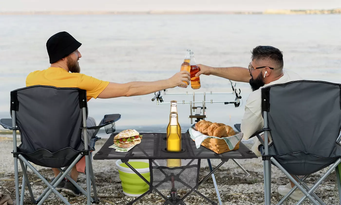 LakeForest Foldable Camping Table Mesh Beach Table 