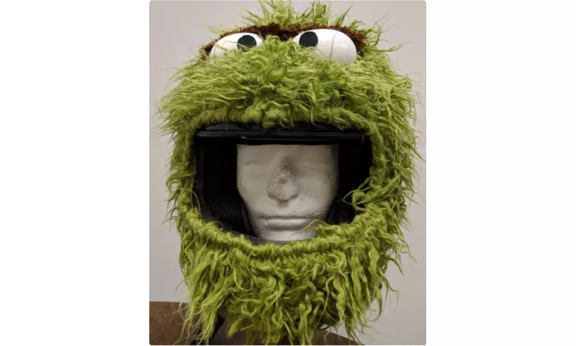 Oscar the Grouch Motorcycle Helmet Cover - Second Medium
