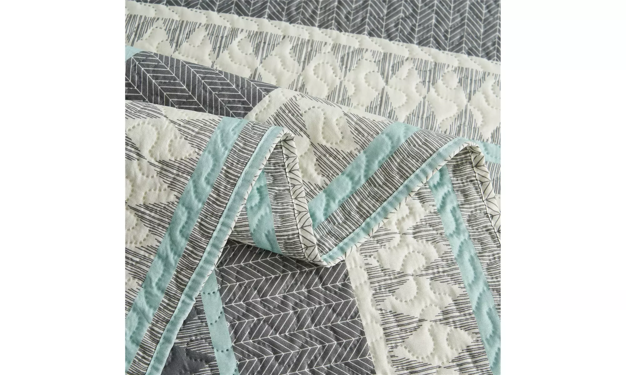 JML 3-Piece Reversible Quilt Set,Home Collection Printed Bedspread With 2 Shams