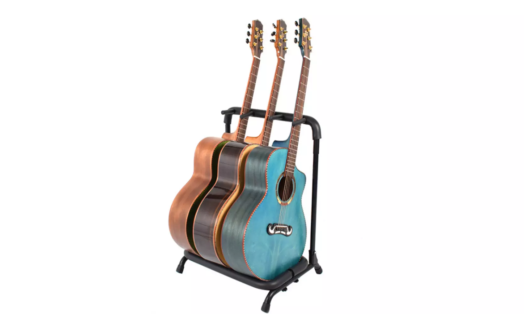 3-Slot Guitar Holder Rack Stand Black