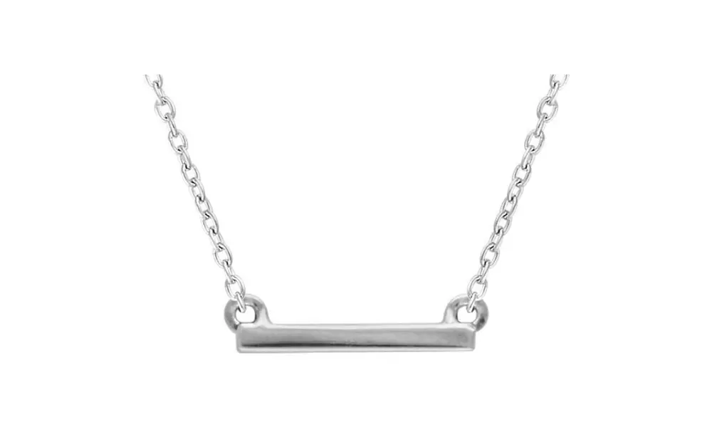 Petite Bar White Gold-Plated Necklace - Primary Image
