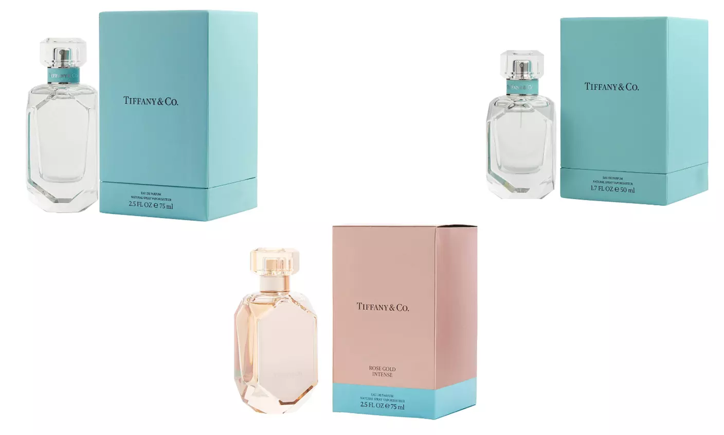 Tiffany & Co. EDP 1.7 , 2.5 Fl. Oz and Rose Gold Intense EDP 2.5 FL.oz for Women