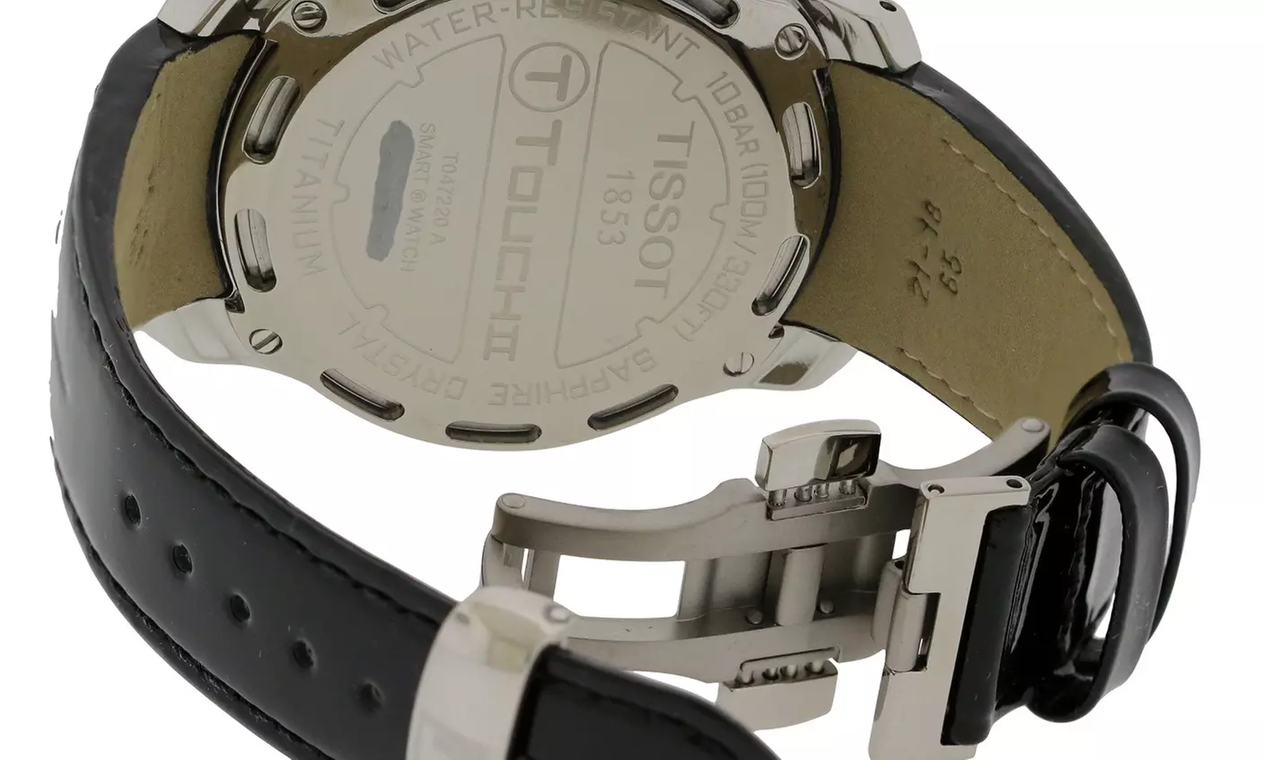 Tissot T-Touch II Diamond Titanium Leather Ladies Watch T0472204612600 - Second Medium