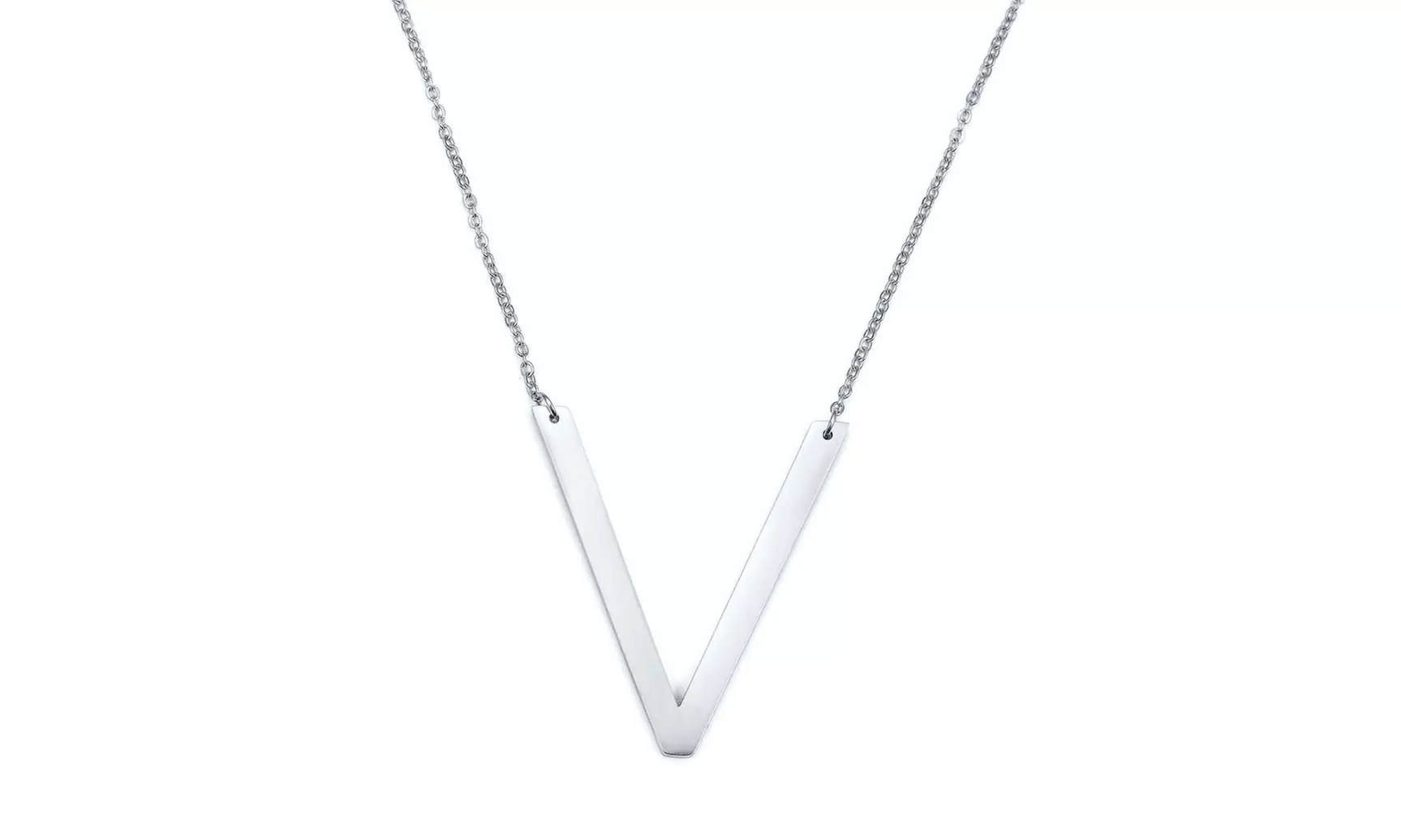 LESIES Big Letter Necklace Stainless Steel Initial Pendant
