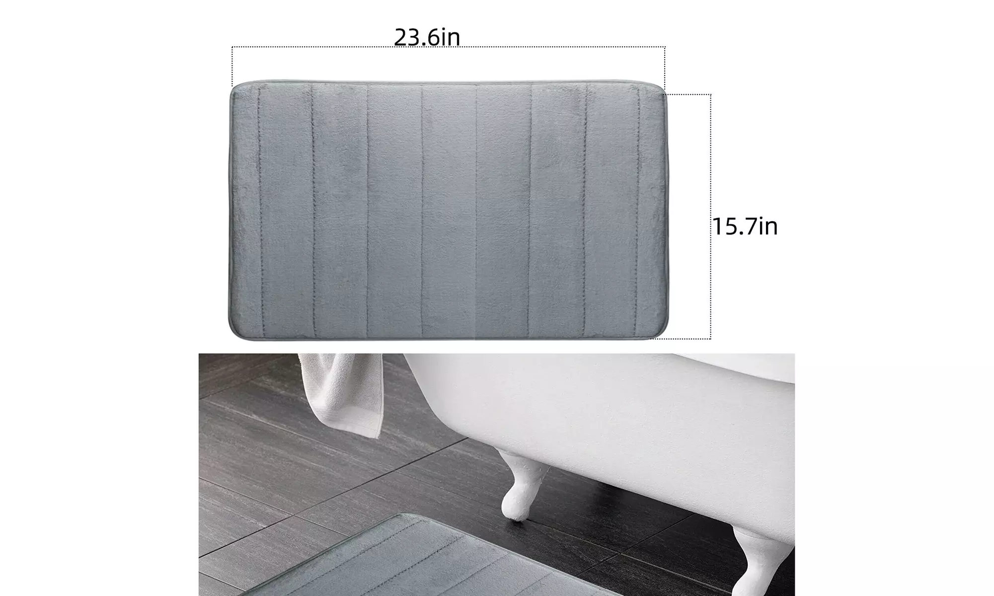 Absorbent Non-slip Bath Mats Memory Foam Bathroom Floor Shower Carpet Soft Rugs