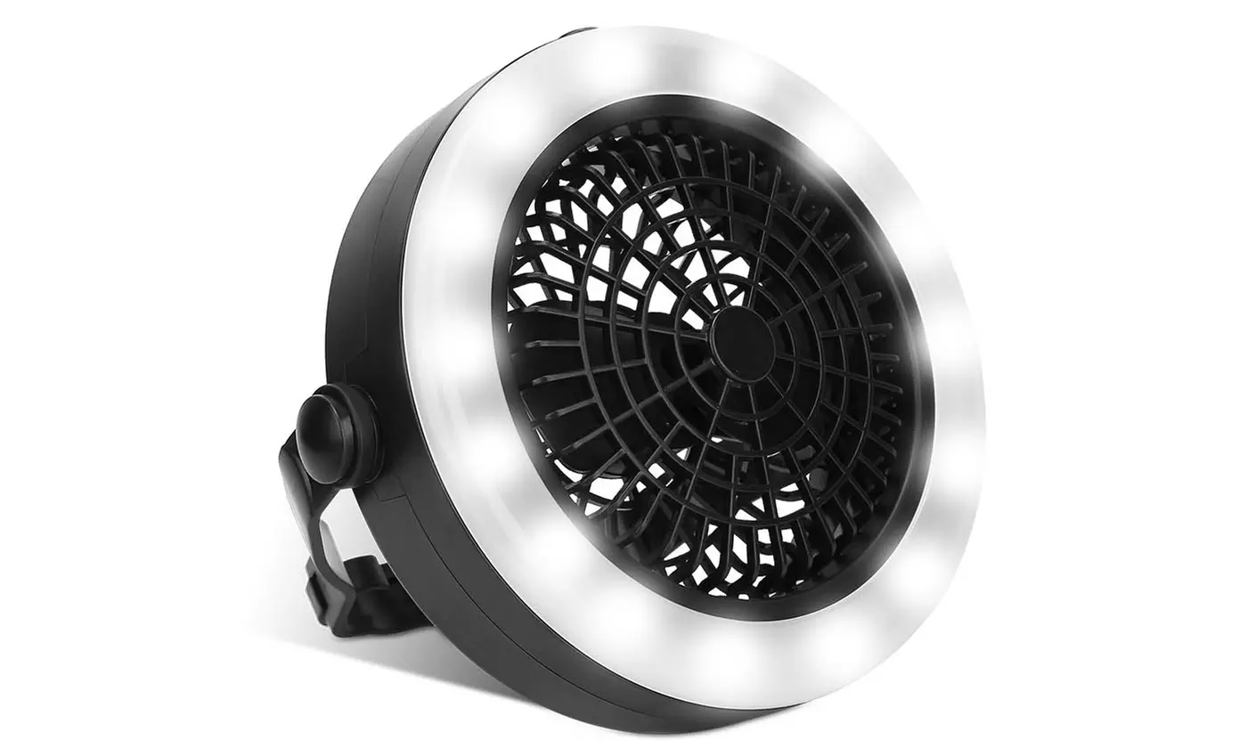 iMounTEK 2-In-1 USB Rechargeable Camping LED Fan Lantern Hanging Tent Light