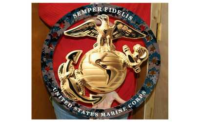 image for USMC Enlisted EGA Round Large Wall Emblem Insignia 19" x 19" Marine