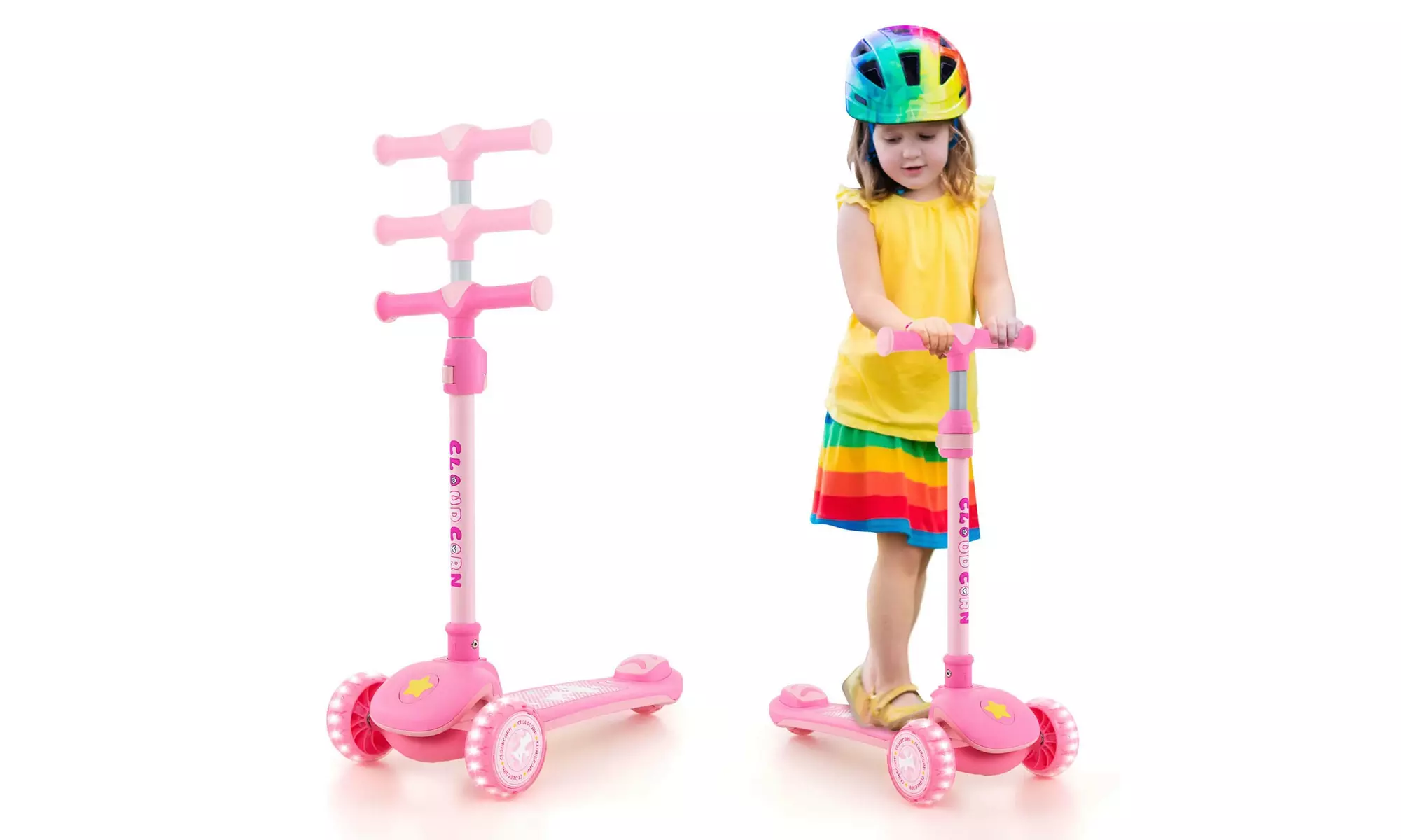 Costway 3-Wheel Kids Scooter Toddler Folding Balancing Kick Scooter