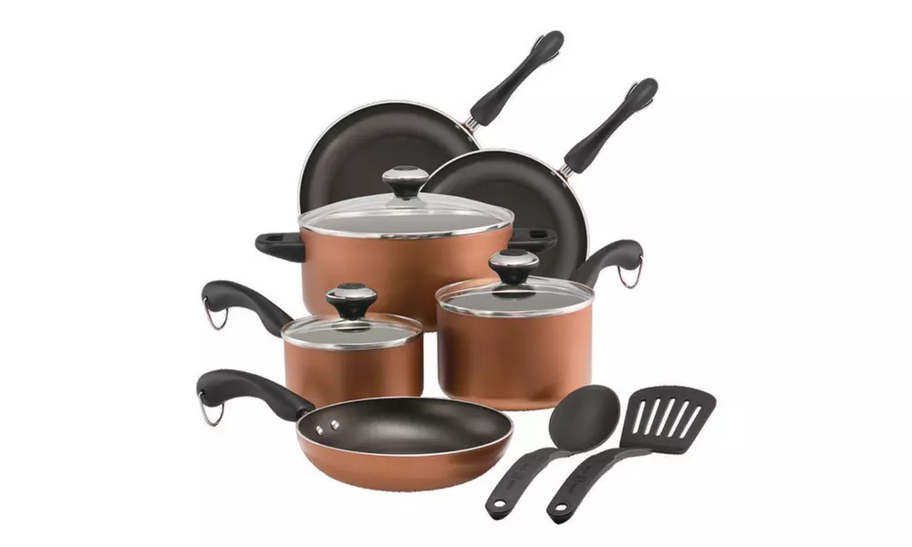 Paula Deen Dishwasher Safe Nonstick Cookware Set, 11-Piece, Copper - Primary Image