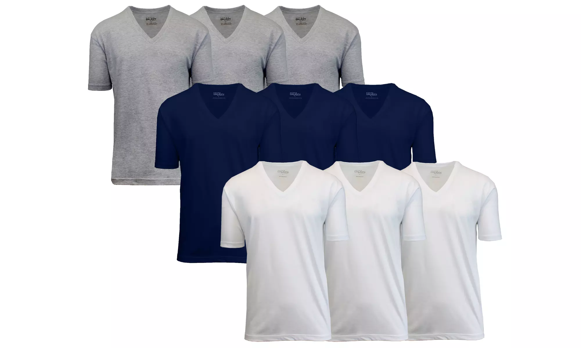 9-Pack Men's Galaxy By Harvic Short Sleeve Egyptian Cotton Tees (S-2XL)