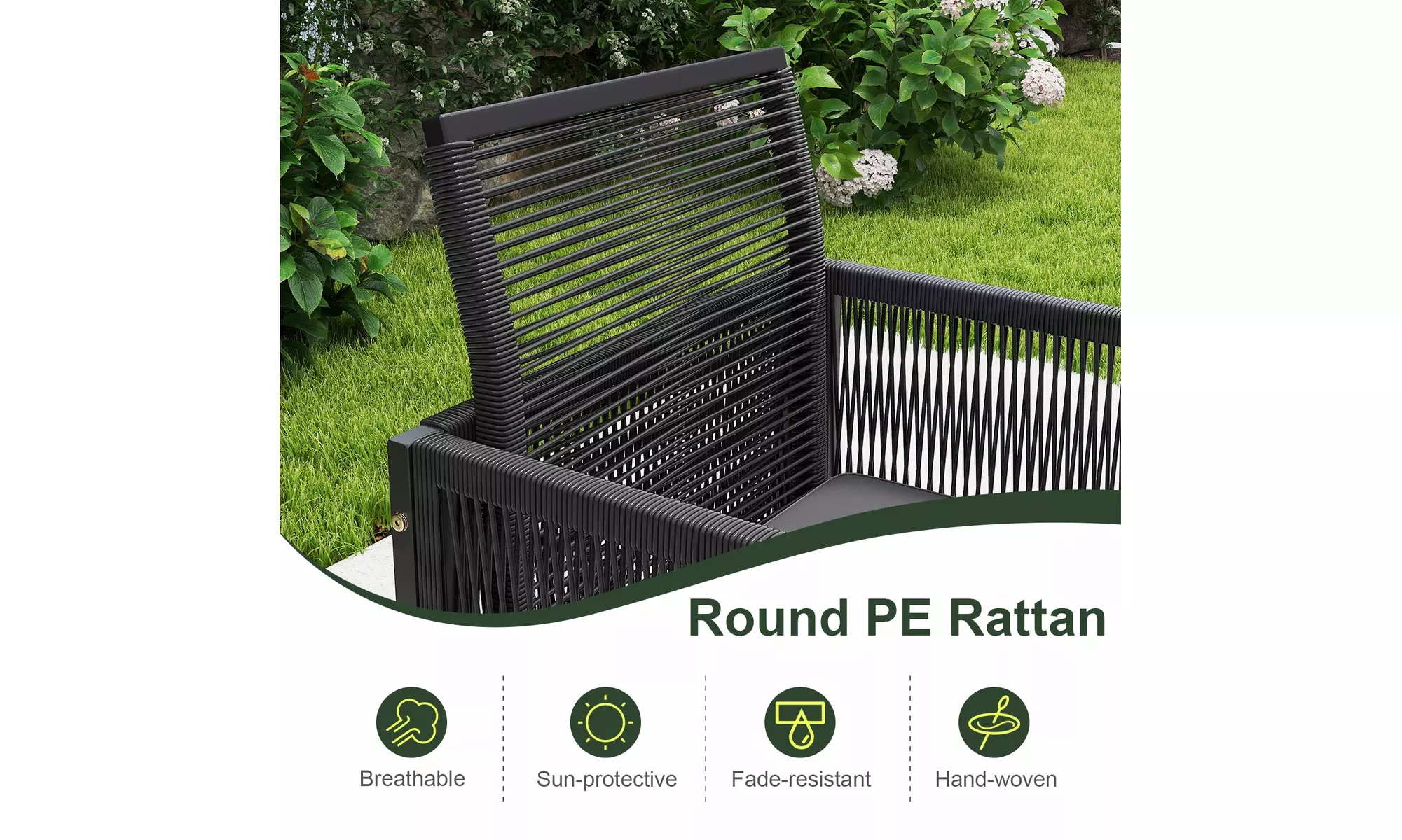Costway 9-Piece Patio Dining Set with PE Rattan Chairs Tempered Glass Table