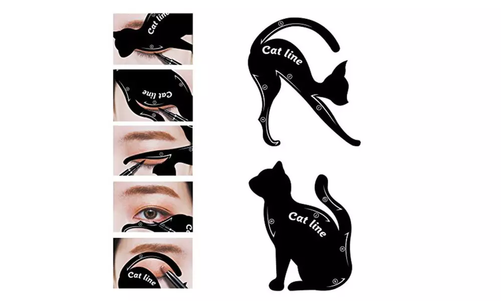 Cat Eyeliner and Eyeshadow Stencil Template Applicators (2-Pack) - Primary Image