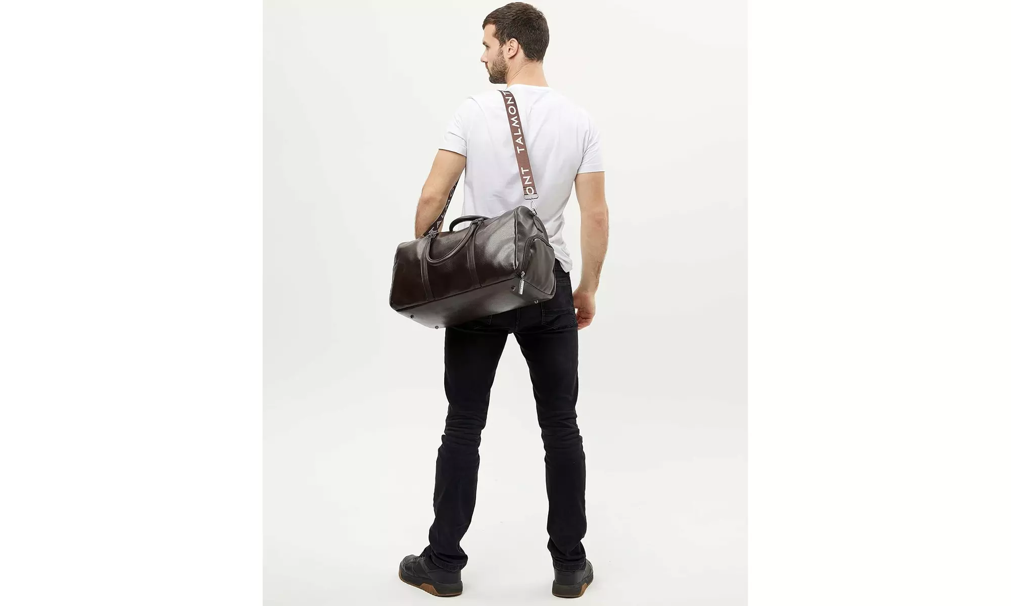 Talmont Faux Leather Weekender Duffle Bag with Shoe Pocket