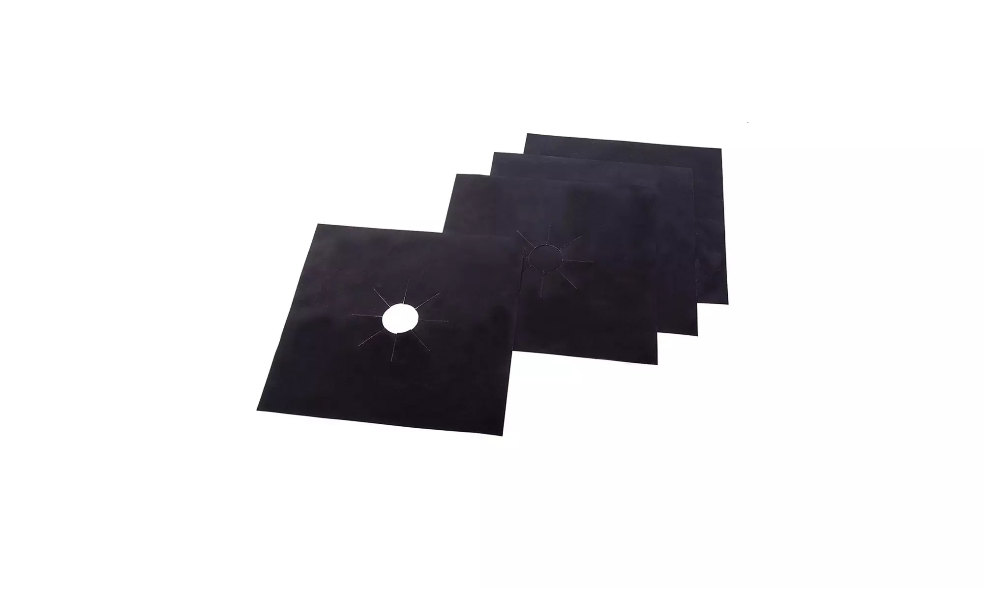 Stove Top Burner Covers - Set of 4 Reusable Nonstick Gas Range Liners - Primary Image
