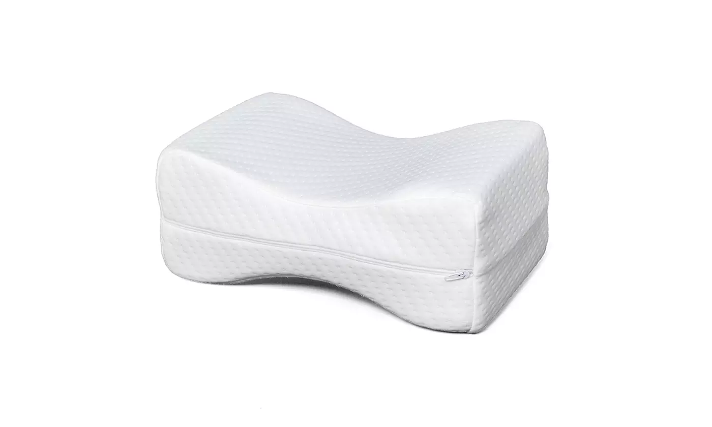 Orthopedic Knee Pillow for Leg Pain Memory Foam Wedge Contour Relief   - Primary Image