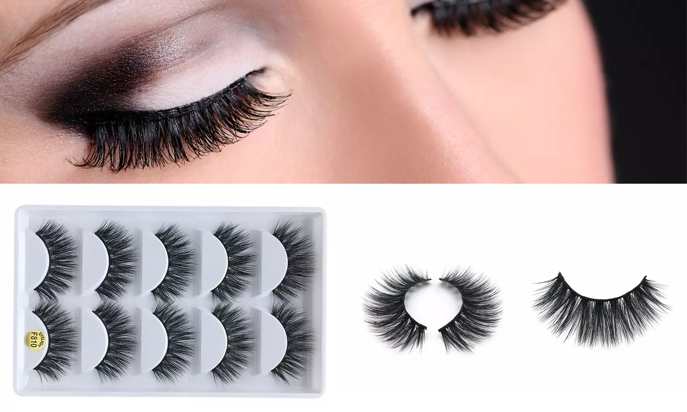 5 PAIRS Mink Lashes Eyelashes 3D WISPY Eyelash Extension Makeup