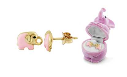 image for Kids Enamel Elephant Stud Earrings