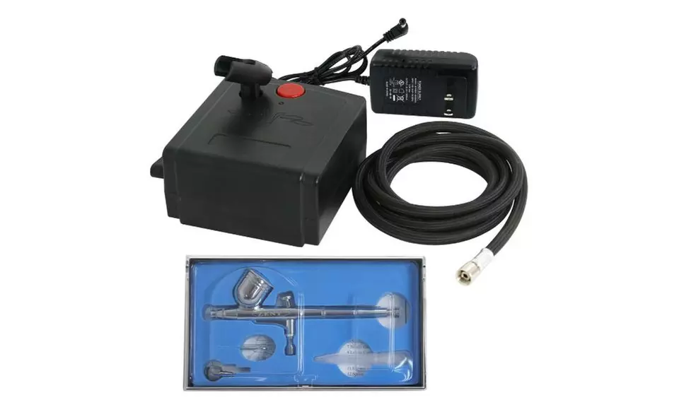 Airbrush Kit Compressor Nail Art Tattoo Dual Action Spray Air Brush Gun Set - Second Medium