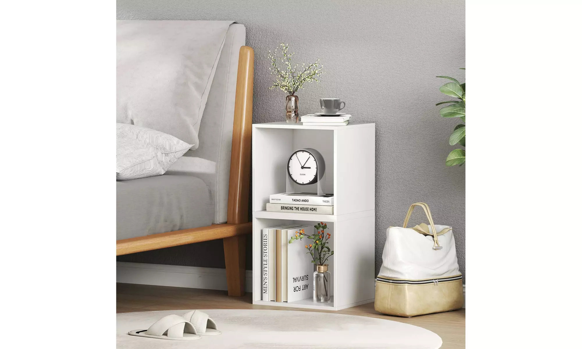 Costway Cube Storage Organizer Stackable Open Book Shelf for Small Space Storage