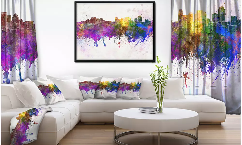 Salt Lake City Skyline - Cityscape Framed Canvas Artwork Print - Primary Image