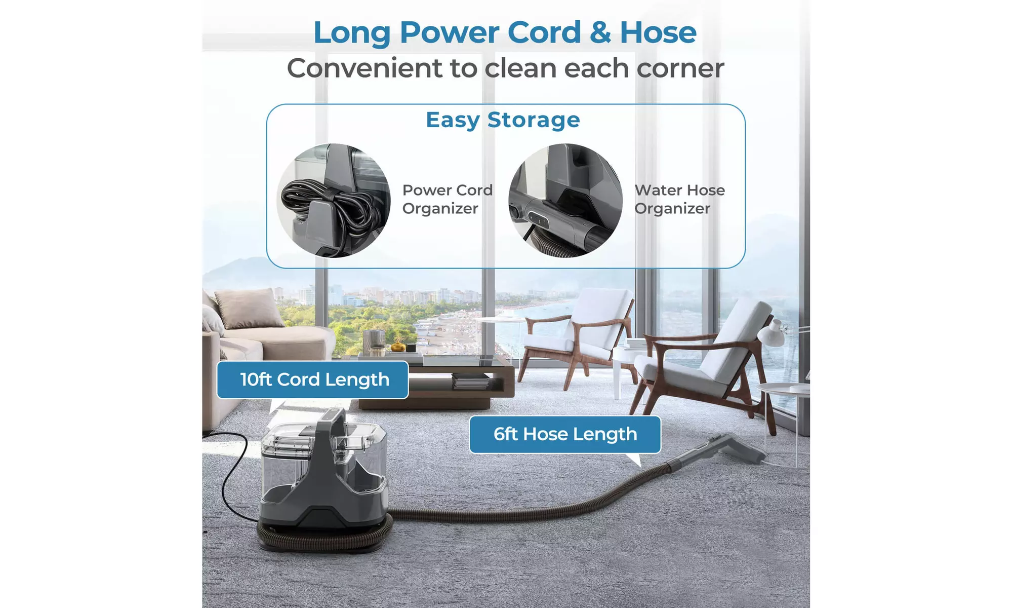 Costway Carpet Cleaner Machine with Water Spray 15KPA Powerful Suction