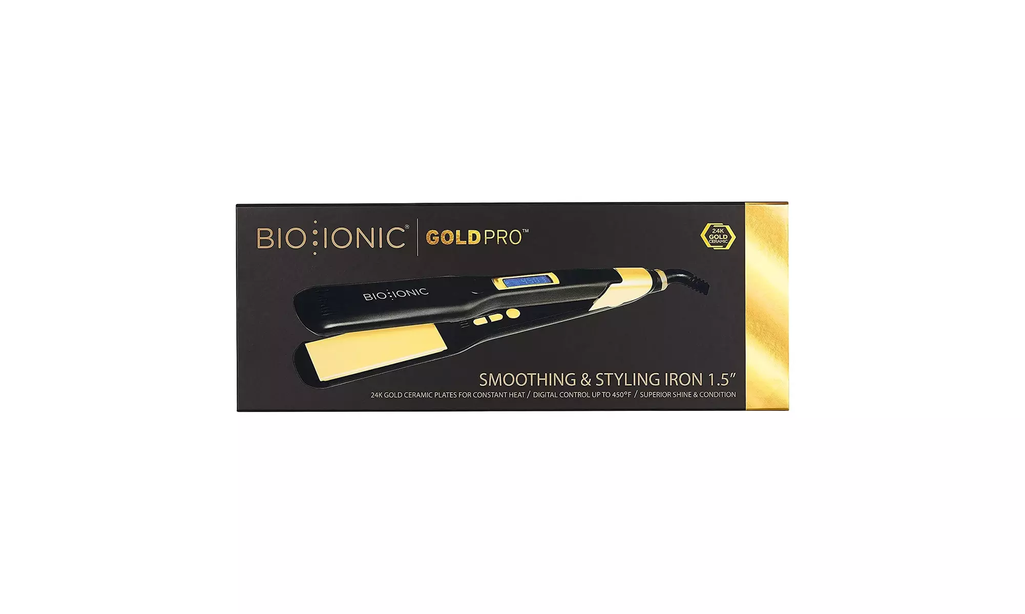 Bio Ionic GoldPro Smoothing & Styling Iron 1.5" in Box - Second Medium