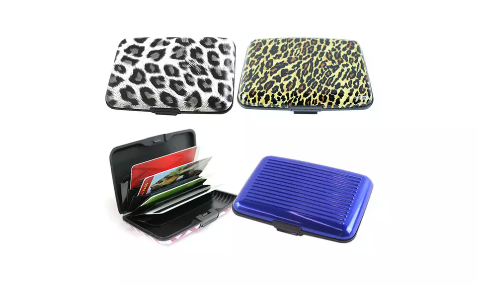 3 Wallets, RFID Blocking Assorted Aluminum Silicone Hard Case Credit Card Wallet - Primary Image