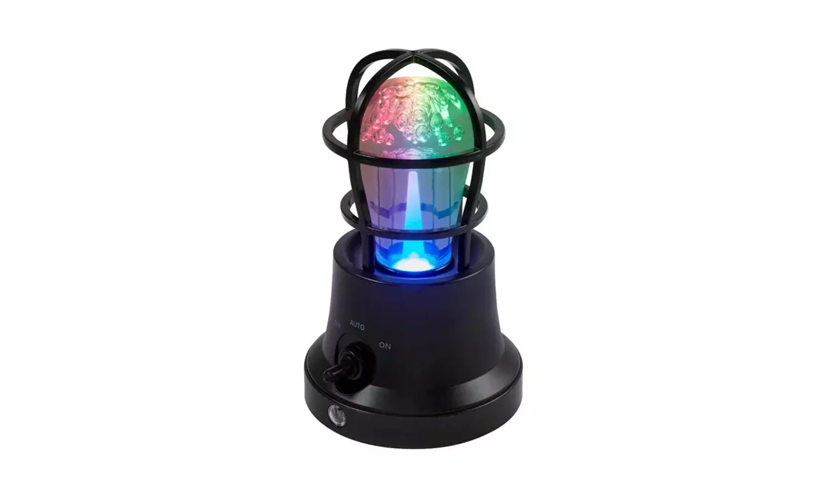 GE Vintage Cage Frame Color Changing Light Sensing LED Night Light, Black