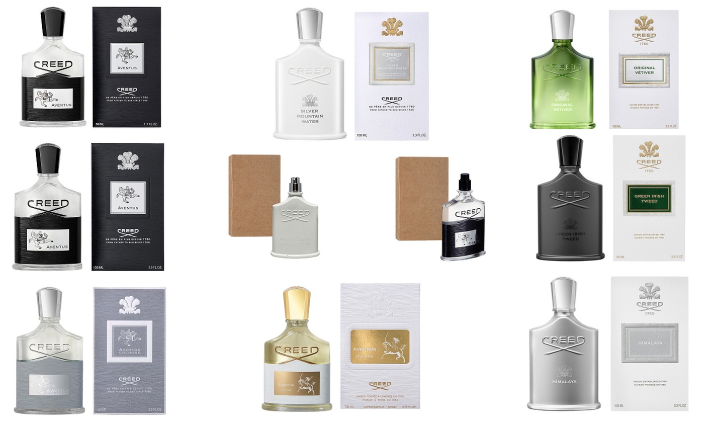 CREED Cologne for Men or Perfume Women EDP (1.7oz, 2.5oz, 3.3oz, 3.4oz)