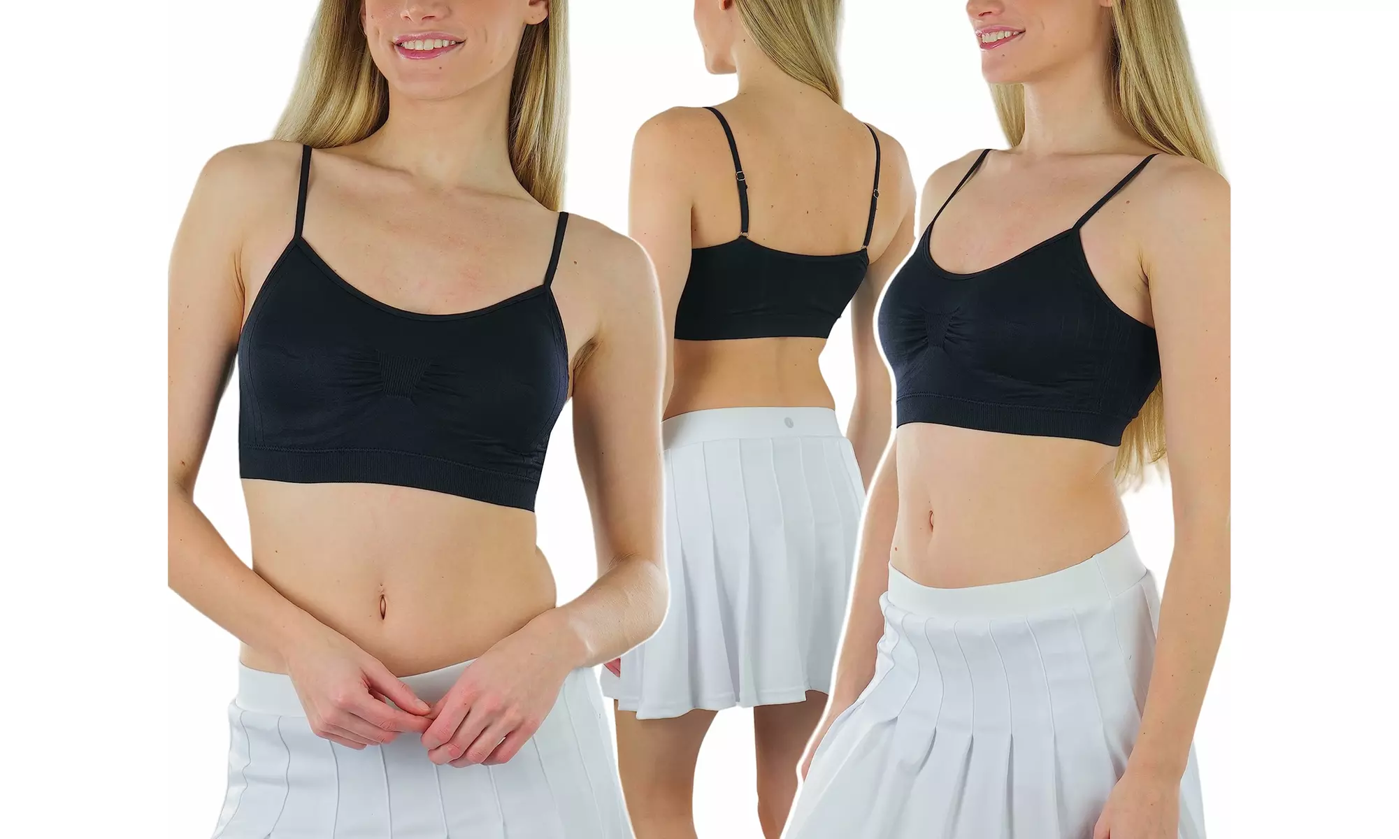Six-Pack of LoungeLove Women's Seamless Padded Bralettes 