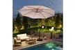 Costway 10 FT Solar Offset Hanging Umbrella with Base - Second Medium
