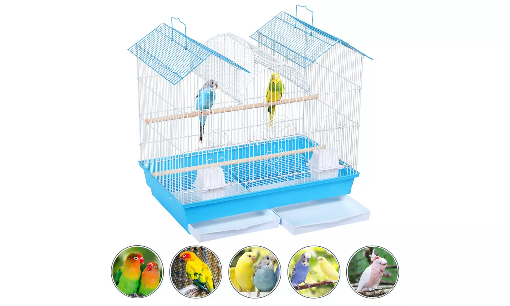 23'' Triple Roof Bird Cage Portable For Cockatiels Bird Travel Cage - Second Medium