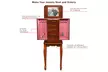 Costway Jewelry Cabinet Armoire Storage Chest Stand Organizer Wood Box Walnut - Second Medium