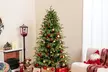Costway Pre-Lit Artificial Christmas Tree with Branch Tips | Warm White LED Lights | Easy Setup & Home Decor - Second Medium