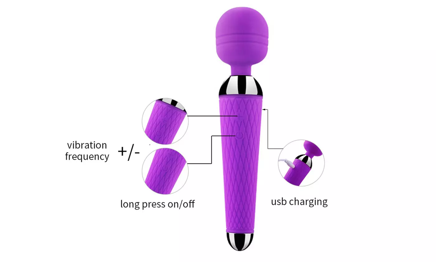 Powerful Clitoris Vibrators USB Recharge Magic Wand AV Massager Sexual Wellness