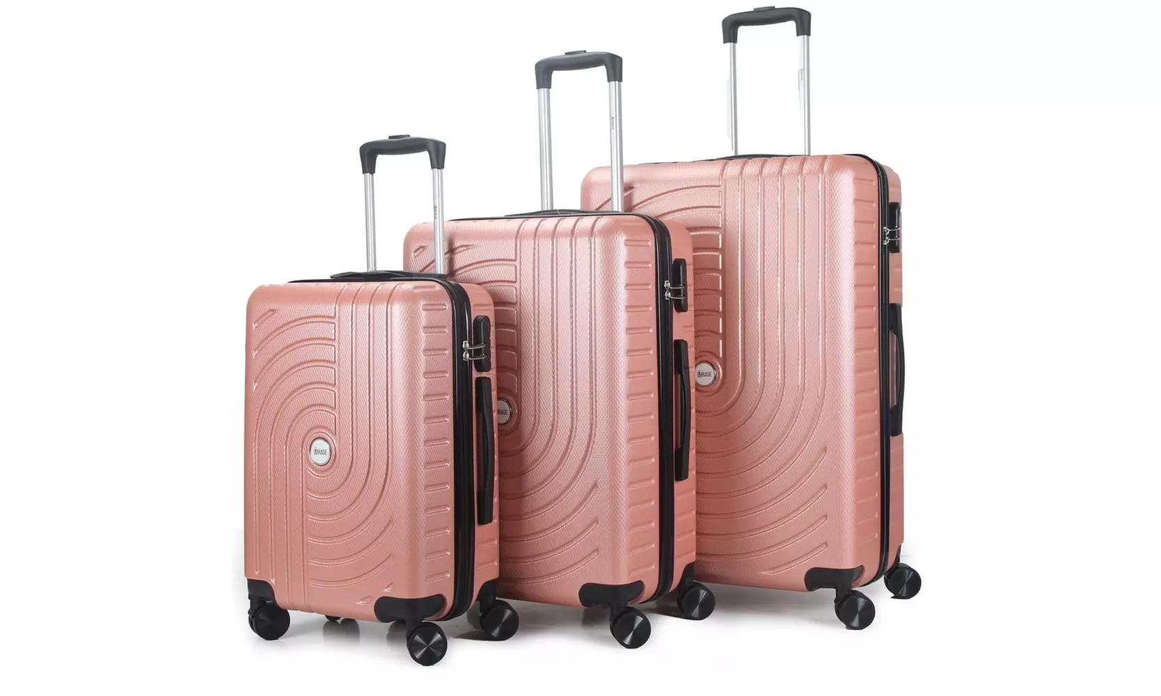 3-Piece Hardside Luggage Set with 360 Dual Spinner Wheels and Combo Lock
