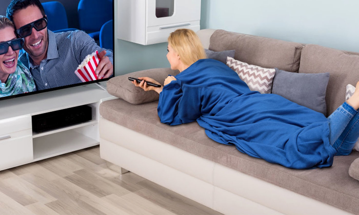 iMounTEK Wearable Fleece Snuggie Blanket with Sleeves for Warmth and Comfort