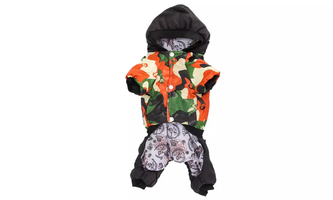 Waterproof Dog Raincoats with Hood Windproof Cozy Warm Cold Weather Jacket