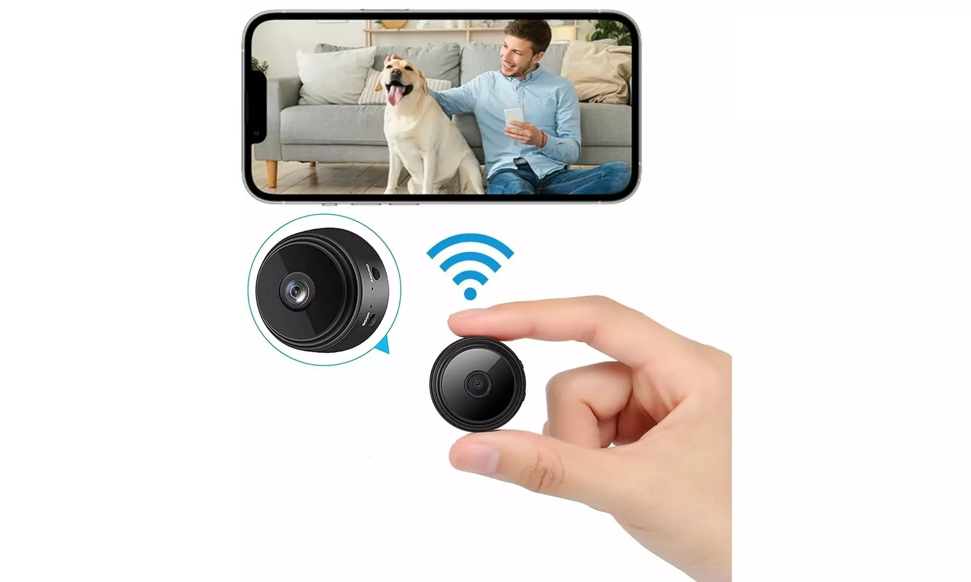 Mini WiFi Camera 1080P HD IP Security Cam with Night Vision & Magnetic Mount 