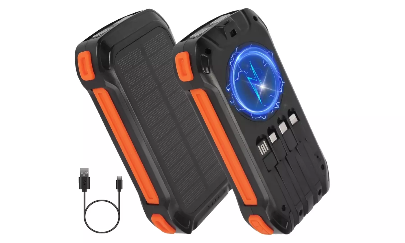 iMounTEK 49800mAh Solar Power Bank with 22.5W PD Fast Charging & Built-In Cables