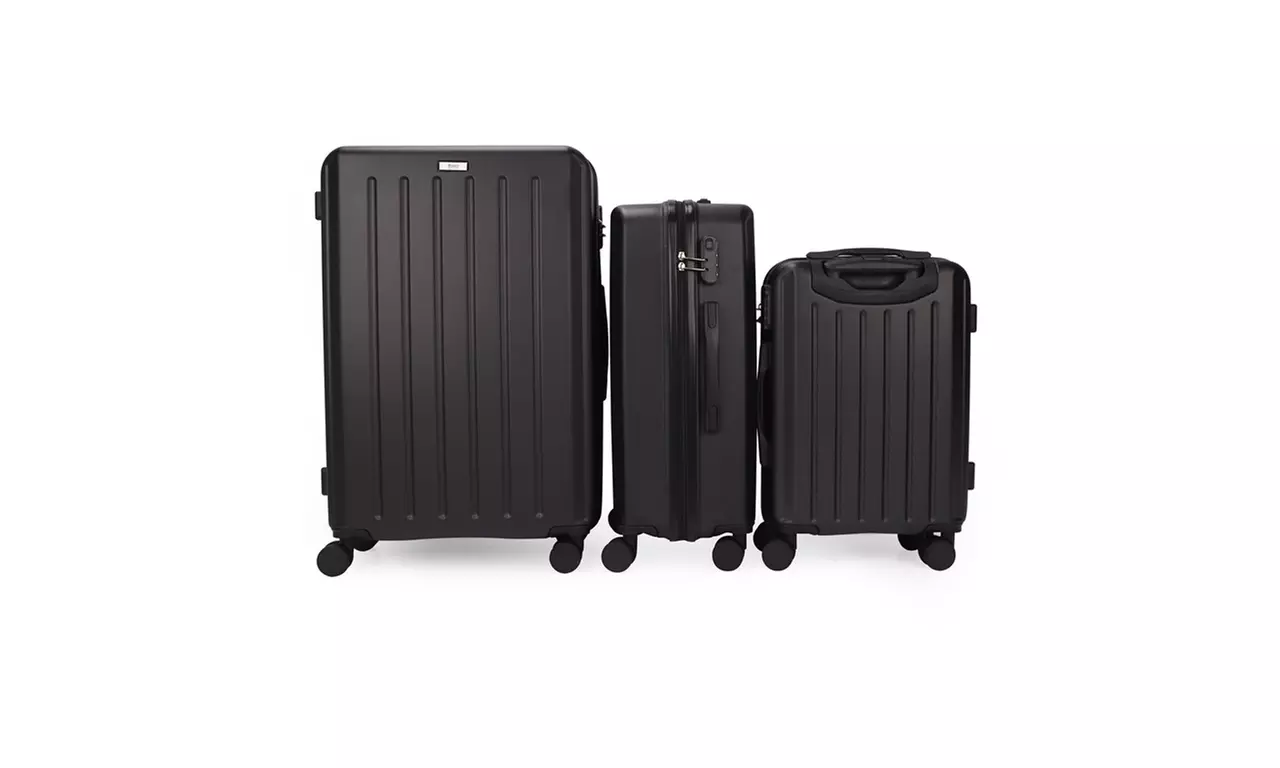 3-Piece Hardside Luggage Set with 360 Dual Spinner Wheels and Combo Lock