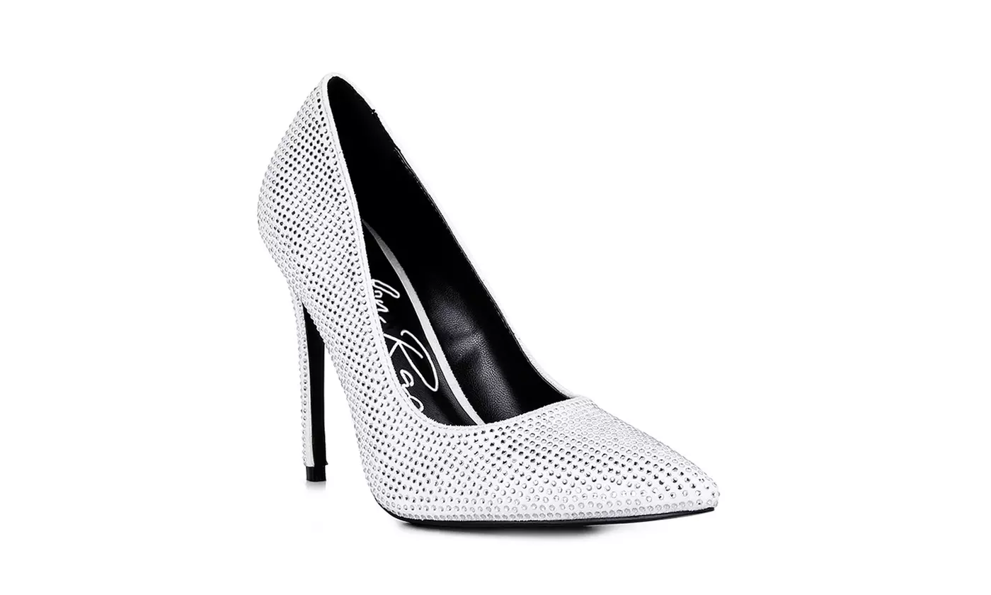London Rag Alter Ego Heatseal Court Embellished Stiletto Heels