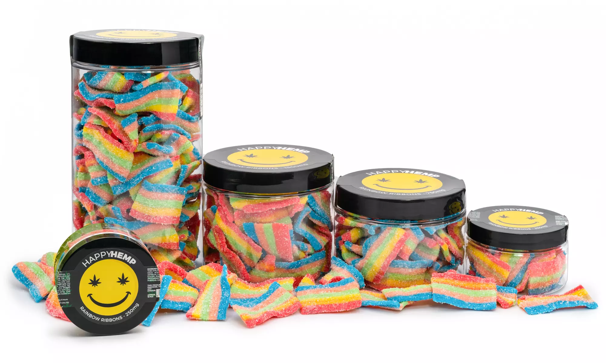 CBD Rainbow Ribbon Gummies from Happy Hemp
