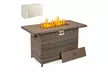 Costway Propane Fire Pit Table with Metal Slatted Tabletop & Steel Burner - Second Medium