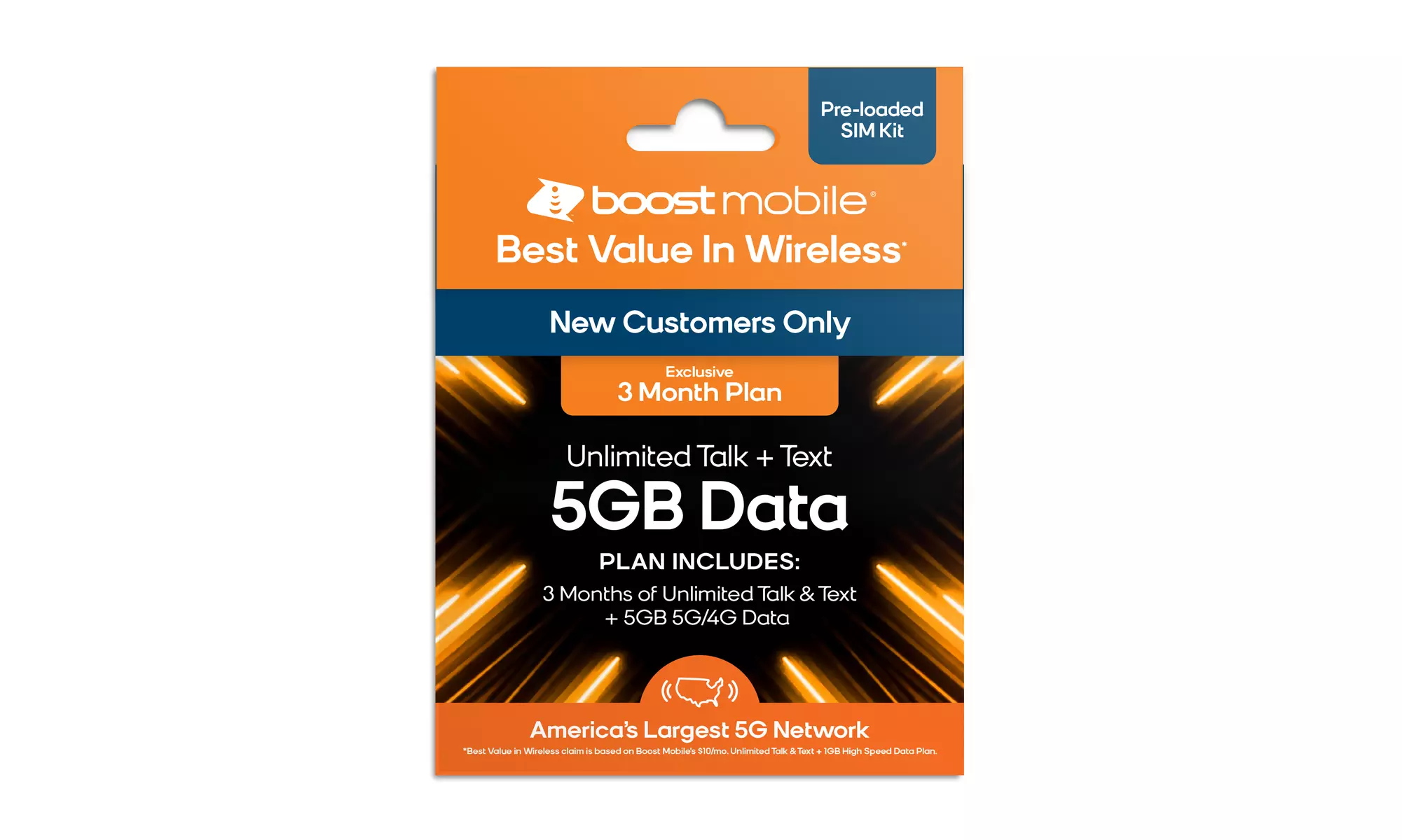 Boost Mobile 3 Months 5GB Plan SIM Card Kit - Primary Image