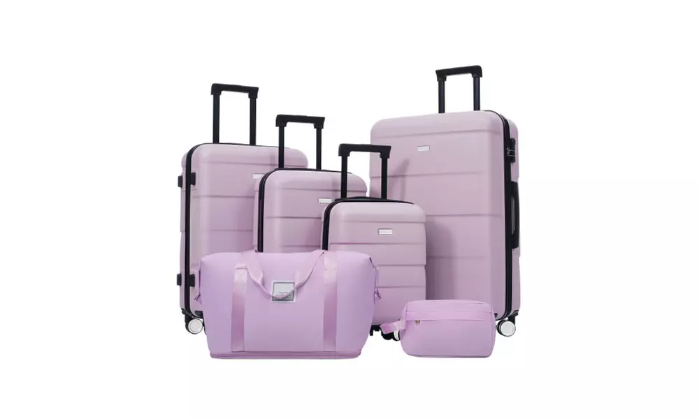 Six-Piece Luggage Set with Expandable Suitcases