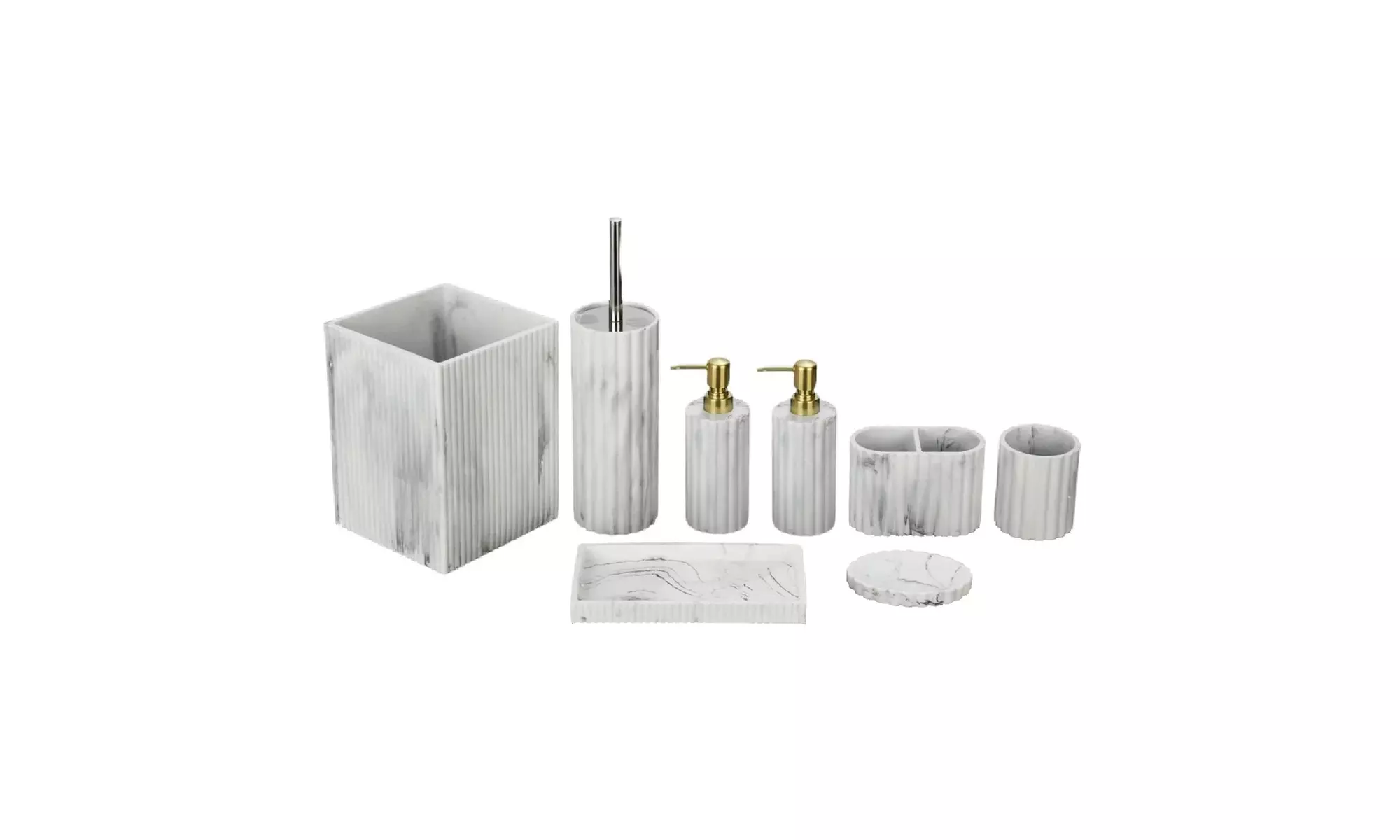 8-Piece Luxury Resin Bathroom Accessories Set
