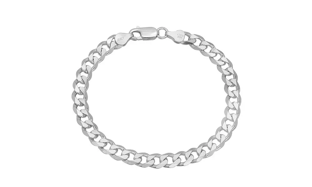 Men's Italian Solid Sterling Silver 150 Gauge Curb Chain Bracelet by Verona  - Primary Image