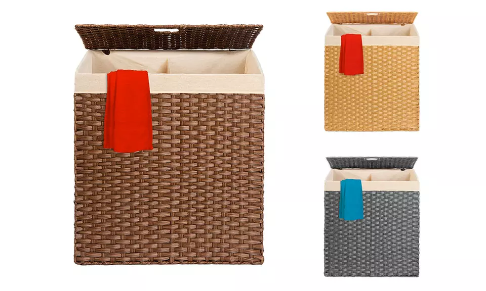 Wicker Double Laundry Hamper - Primary Image