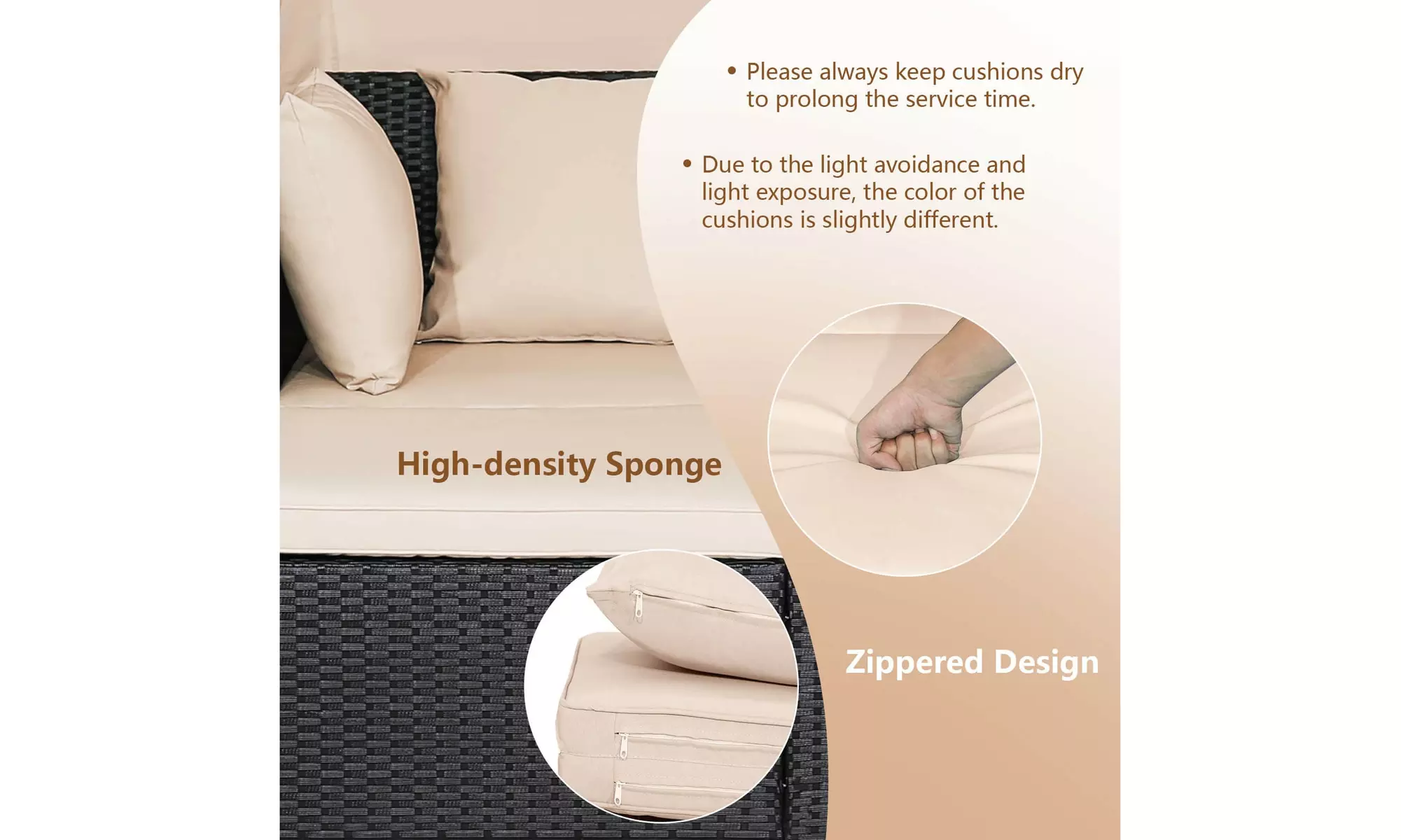 Costway Rattan-Effect Daybed with Retractable Top Canopy